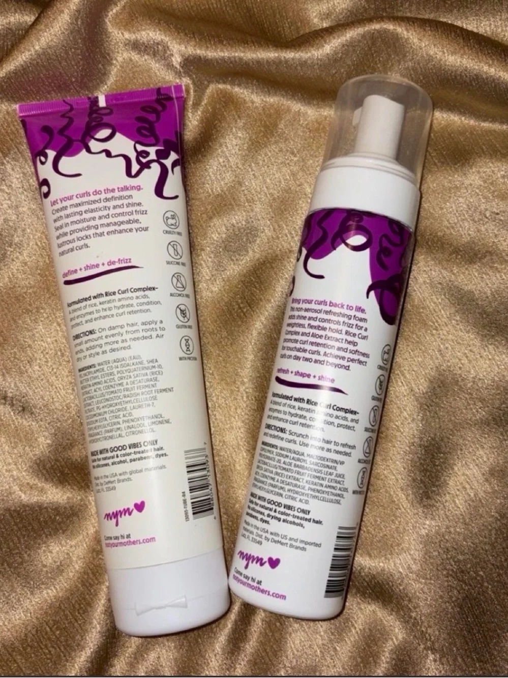 Purple Curl Talk Cream & Foam set for Defining & Refreshing Curls